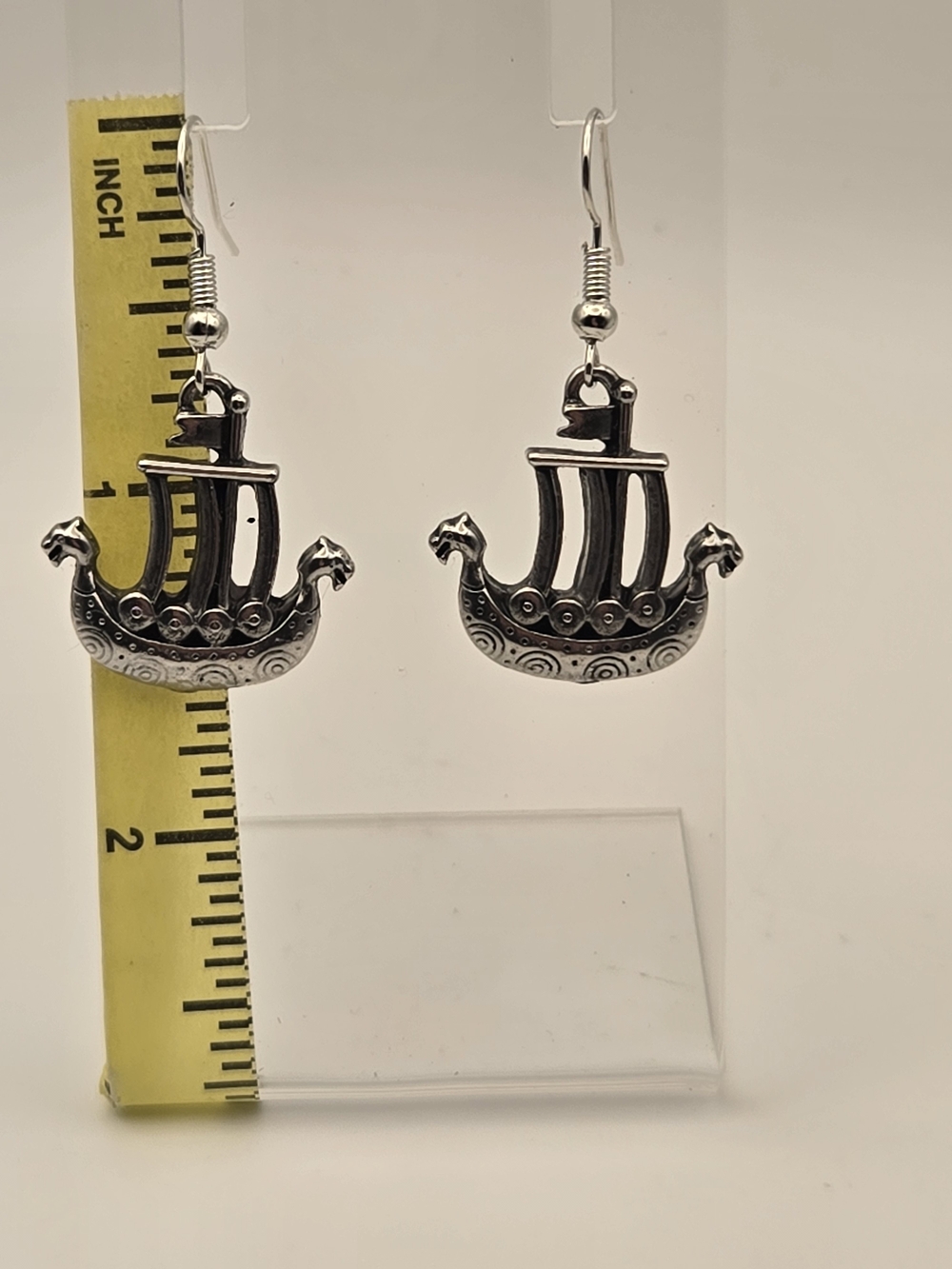 Silver Viking Dangle Earrings